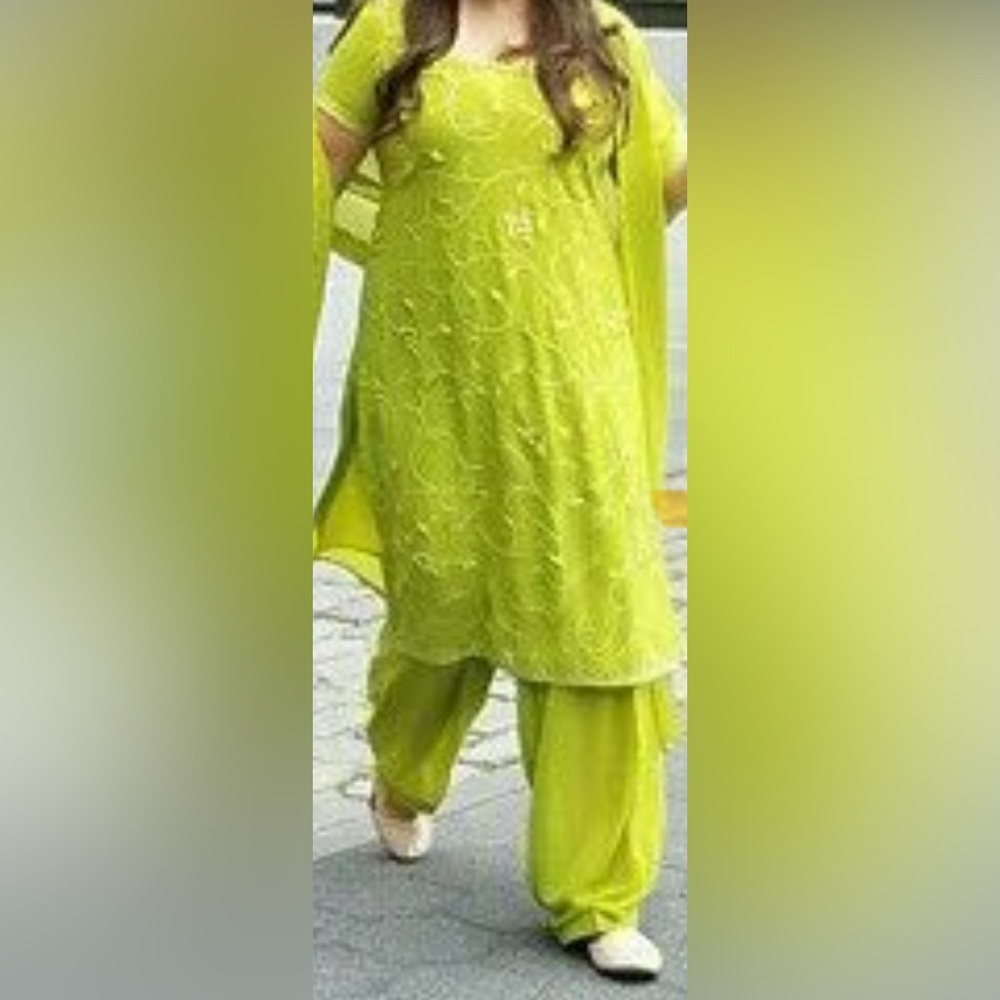 Indian Salwar Suit for Women, Color: Green, Size:6